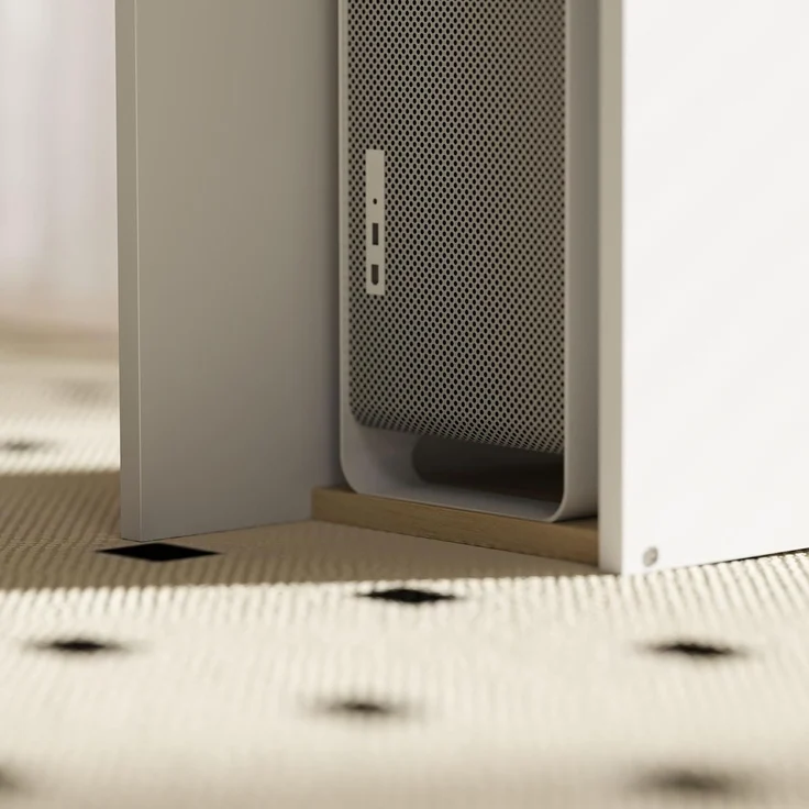 HOMCOM Computertisch mit offenen Regalen, CPU-Ständer, Stahlgestell (Schreibtisch, 1-St, Bürotisch), für Home Office, Schlafzimmer Eiche – Bild 9