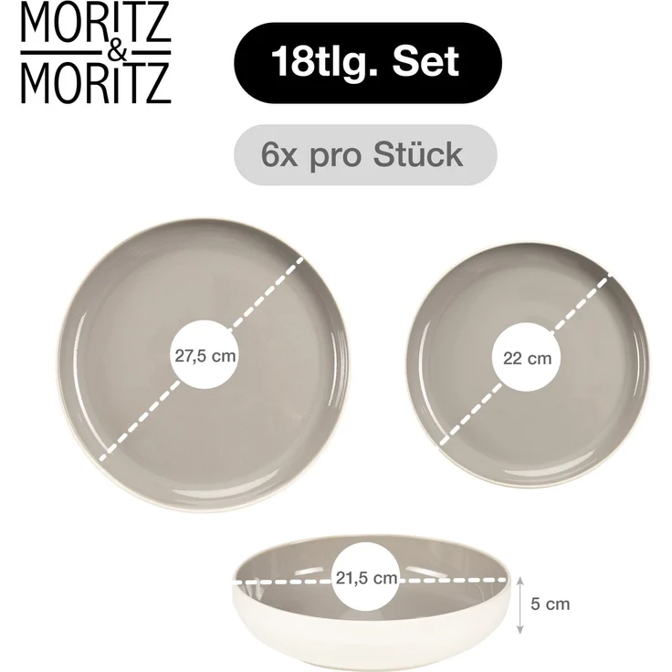 Moritz & Moritz CAVO Geschirrset 18tlg. - Stone – Bild 2