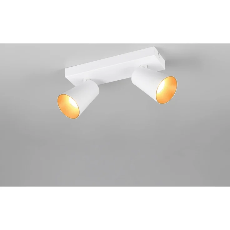 Deckenstrahler SHARP Weiß Gold 2-flammig, Breite 28cm – Bild 3