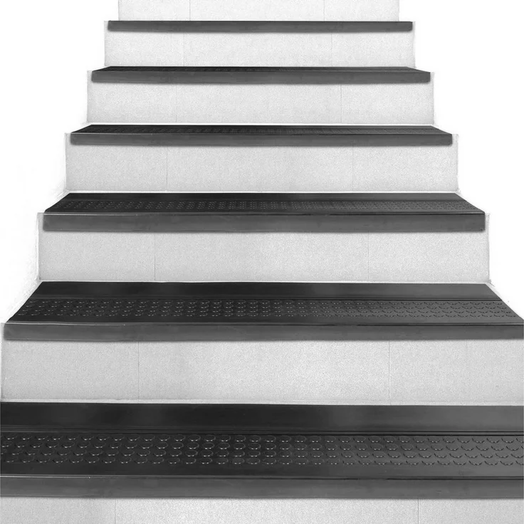 ANRO Stufenmatte Stufenschutz aus Gummi Treppenschutz Treppenmatte, Eckig, mit Coins/ Noppen Größe 30x60cm - rutschischer & anpassbar – Bild 4