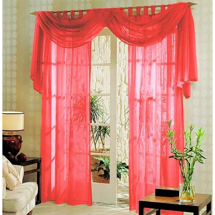 Gardinenbox Gardine (3 St), Schlaufen, transparent, Voile, Voile komplett Gardinen Set 3 teilig – Bild 1