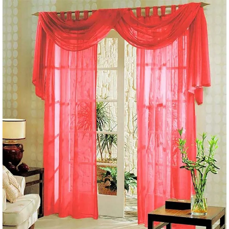 Gardinenbox Gardine (3 St), Schlaufen, transparent, Voile, Voile komplett Gardinen Set 3 teilig