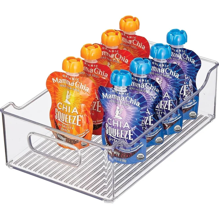 4er Set Kühlschrank Aufbewahrungsbox Griffe Gefriertruhe mDesign transparent – Bild 7