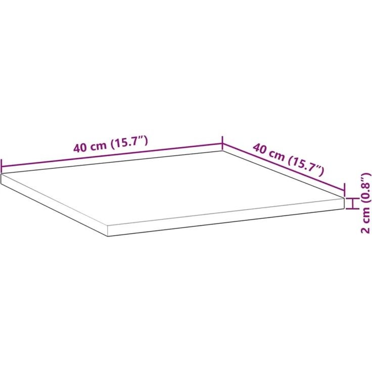 vidaXL Tischplatte Quadratisch 40x40x2 cm Massivholz Akazie 4008718 – Bild 8