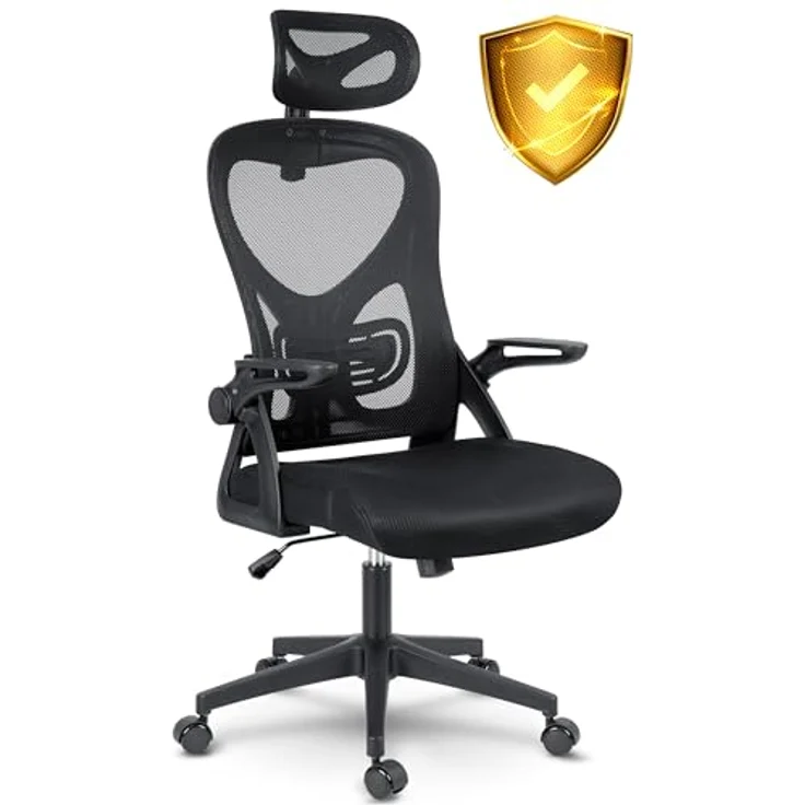 Sofotel Bürostuhl Ergonomisch Schreibtischstuhl Drehstuhl Höhenverstellbar TILT Mechnismus Armlehnen Kopfstütze PU Rollen Mikronetz Todden Schwarz – Bild 7