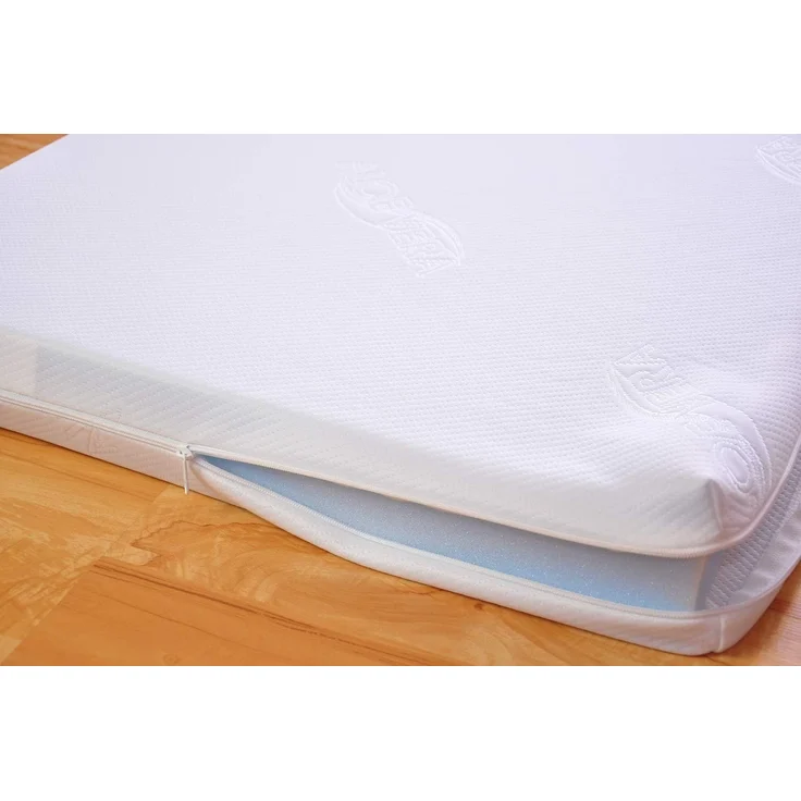 BABY Gitterbett Babybett Kinderbett mit Aloe Vera Schaumstoffmatratze Zahnschienen höhenverstellbar Weiß umbaubar zum Juniorbett – Bild 2