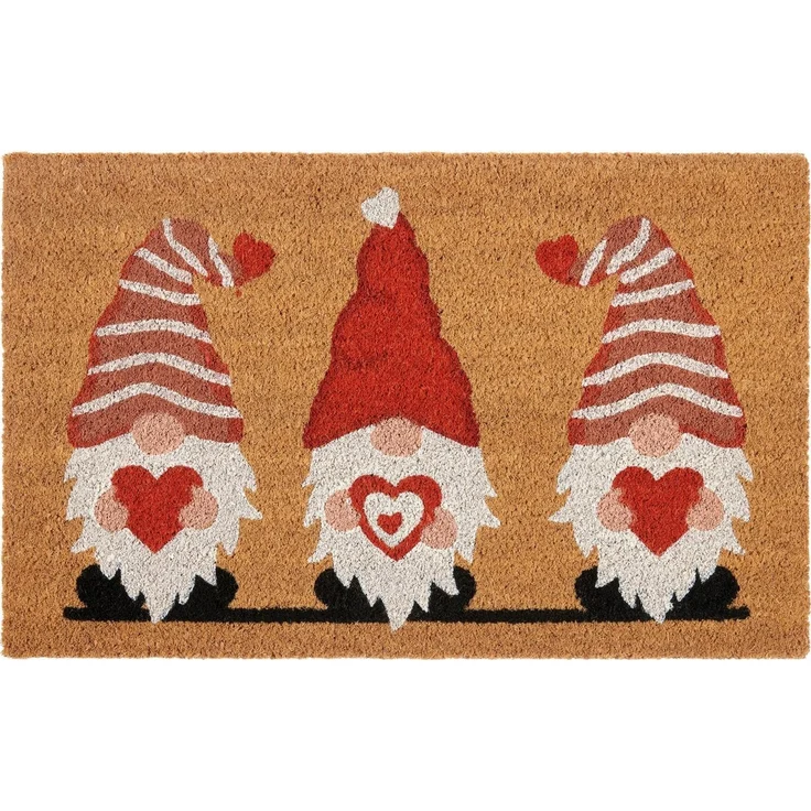 HANSE Home Fußmatte Kokos Gnome Heart, Türmatte, rechteckig, Höhe: 15 mm, Schmutzfangmatte, Rutschfest, Outdoor, Weihnachten, Kokosmatte, Zwerg – Bild 2