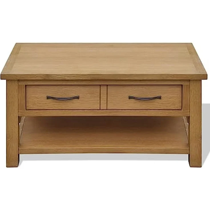 vidaXL Couchtisch 88x53x45 cm Massivholz Eiche 242745 – Bild 5