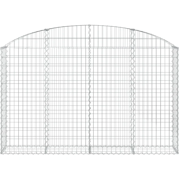 vidaXL Gabione mit Hochbogen 200x30x120/140 cm Verzinktes Eisen 153466 – Bild 3