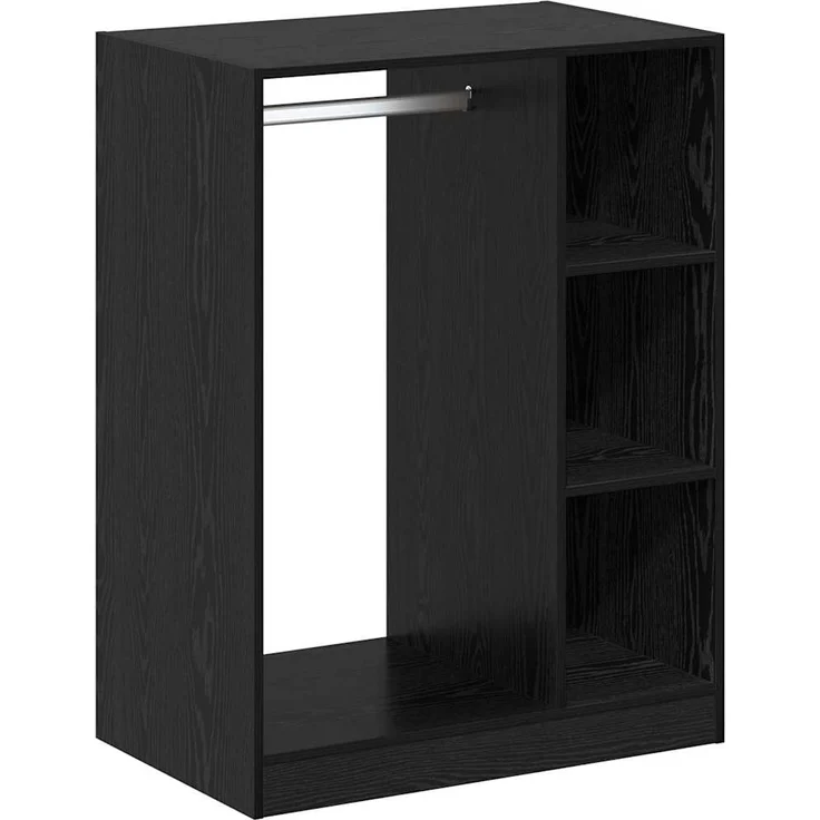 vidaXL Kleiderschrank mit Regal Schwarz Eichen-Optik 77 x 48 x 102 cm 879644 – Bild 1