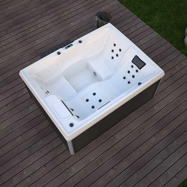 HOME DELUXE Outdoor-Whirlpool 'Stream', 211 x 156 cm, für 3 Personen, mit Treppe & Thermoabdeckung – Bild 7
