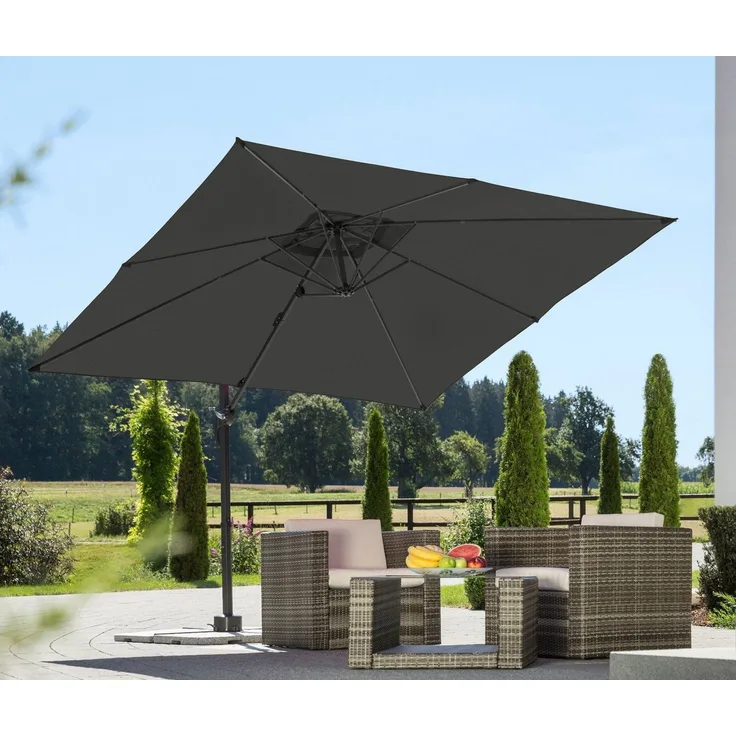 Schneider Schirme Ampelschirm Rhodos Junior, LxB: 270x270 cm, mit Schutzhülle und Schirmständer, ohne Wegeplatten
