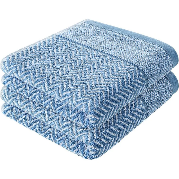 herzbach home Duschtücher Italiana 70x140 cm, (2-St), 500g/m², Premium-Qualität, 100% Baumwolle, gemustert – Bild 5