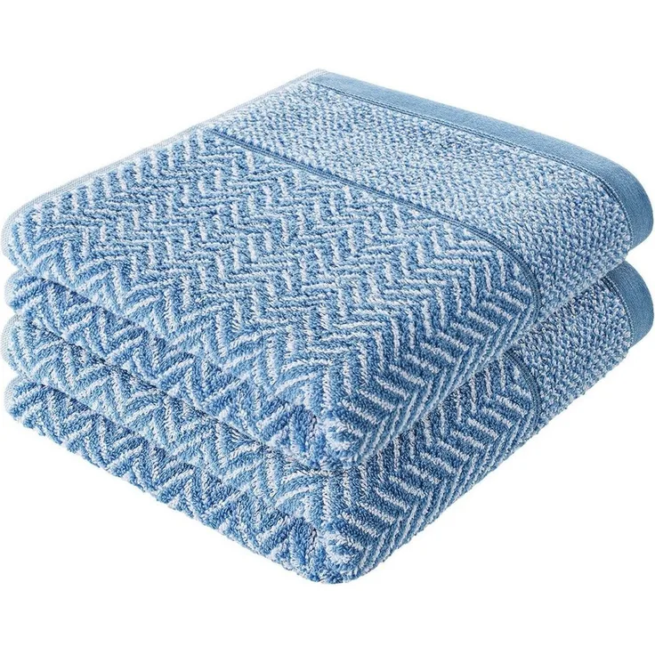 herzbach home Duschtücher Italiana 70x140 cm, (2-St), 500g/m², Premium-Qualität, 100% Baumwolle, gemustert