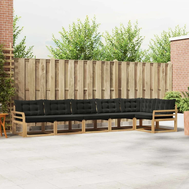vidaXL Outdoor-Sofagarnitur 6 stk. Weiß und Schwarz 3388734 – Bild 1