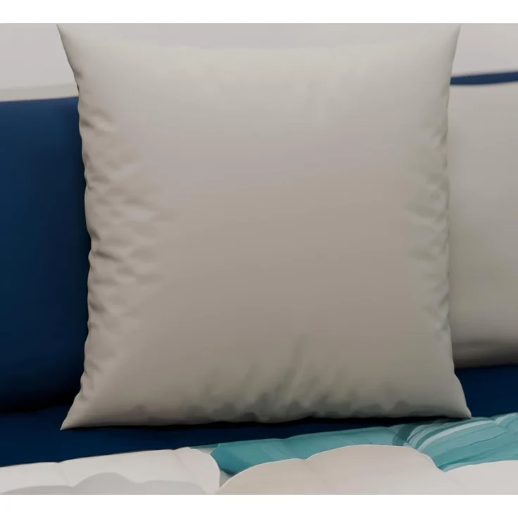 PETTI Artigiani Italiani - Paar Kissenbezüge 80x80 cm aus Mikrofaser, Dekokissen für Schlafzimmer, Sofa, Set mit 2 Kissenbezügen, doppelseitiger Kissenbezug grau und blau – Bild 2