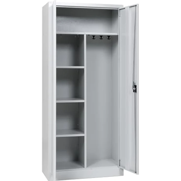 Putzmittelschrank Stahl, 80x38x180 cm, grau – Bild 8