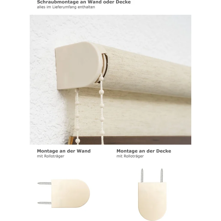 Lysel Outlet - Basisrollo Holzdekor Beige (B x H) 120x190 cm – Bild 3