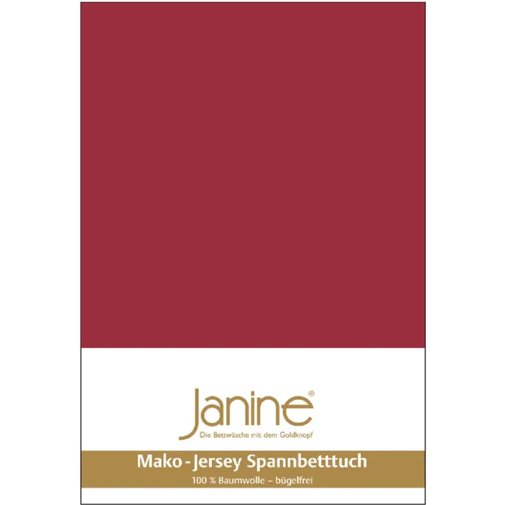 Janine Mako Jersey Spannbetttuch Bettlaken 180 - 200 x 200 cm OVP 5007 71 granat