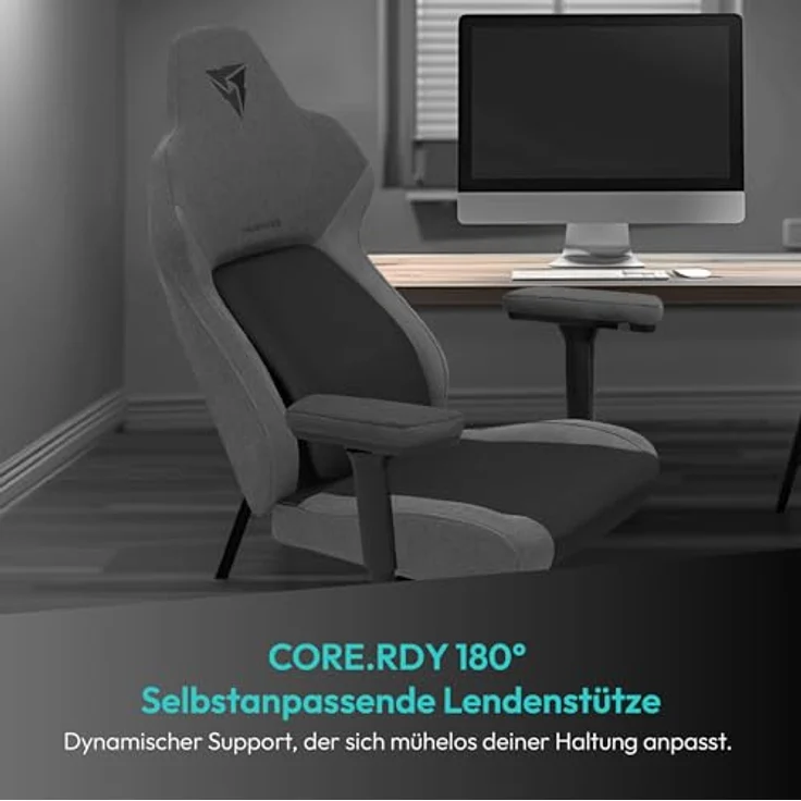 ThunderX3 CORE Smart Ergonomischer Gaming Stuhl, Mesh Schwarz mit integrierter Synchronmechanik und gepolsterten 3D-Armlehnen, bis 125 kg belastbar – Bild 2