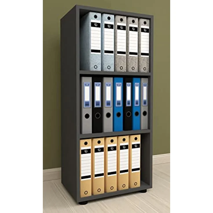 MID.YOU Mid.you Regal Anthrazit, stehend, 2 Fächer, Holzwerkstoff, 49x108x32 cm, verschiedene Größen und Holzdekore erhältlich – Bild 2