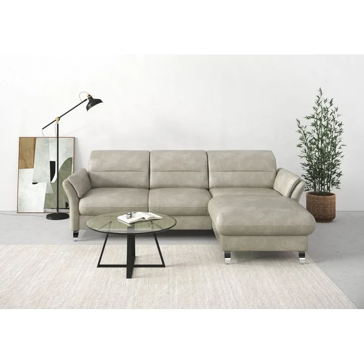 sit&more Ecksofa Grenoble L-Form mit Federkern, wahlweise mit Bettfunktion, Bettkasten, Arm- und Kopfteilverstellung