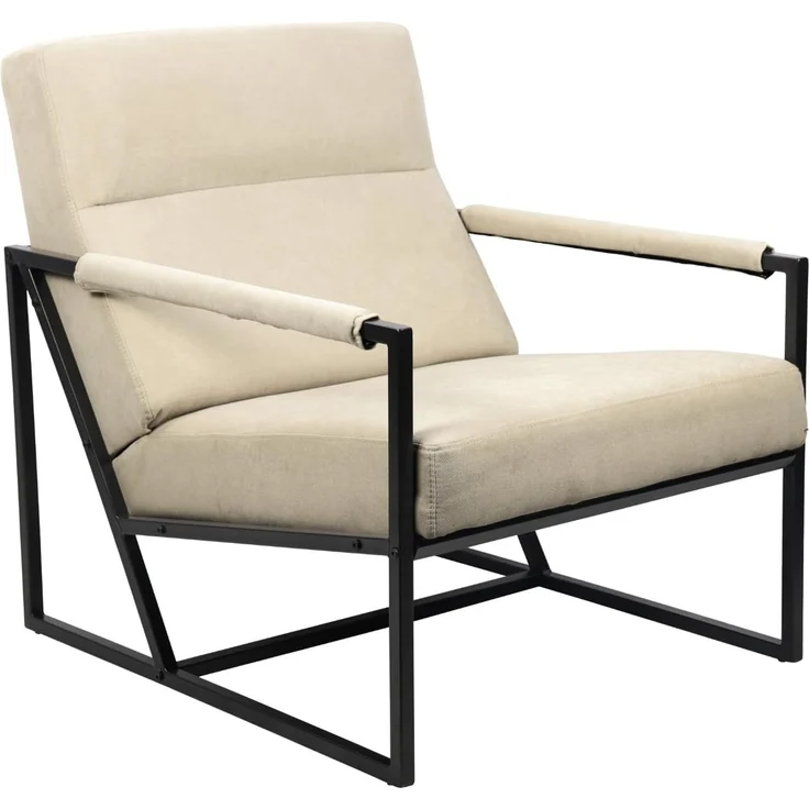 SVITA Cocktailsessel CHRIS, Loungesessel mit Armlehnen, Stoffbezug, Beige