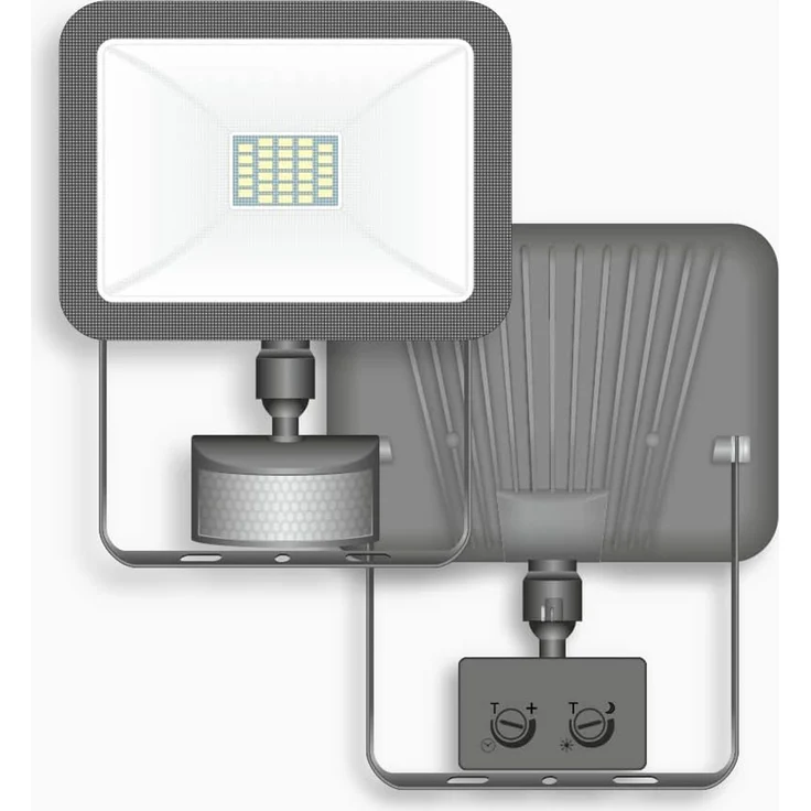LED Flutlichtstrahler mit Bewegungsmelder Schwarz, 10 Watt, IP54 – Bild 3