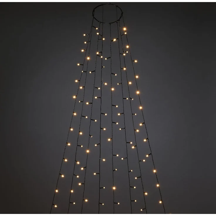 LED Baummantel Lichterkette - 8 Stränge á 30 bernsteinfarbene LED - Timer - L: 2,4m - außen – Bild 4