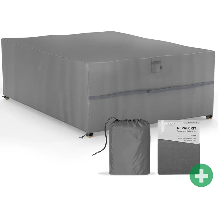 SANZARO 'Premium' Abdeckung Gartenmöbel, winterfest, Polyester grau, 280 x 204 x 90 cm – Bild 1