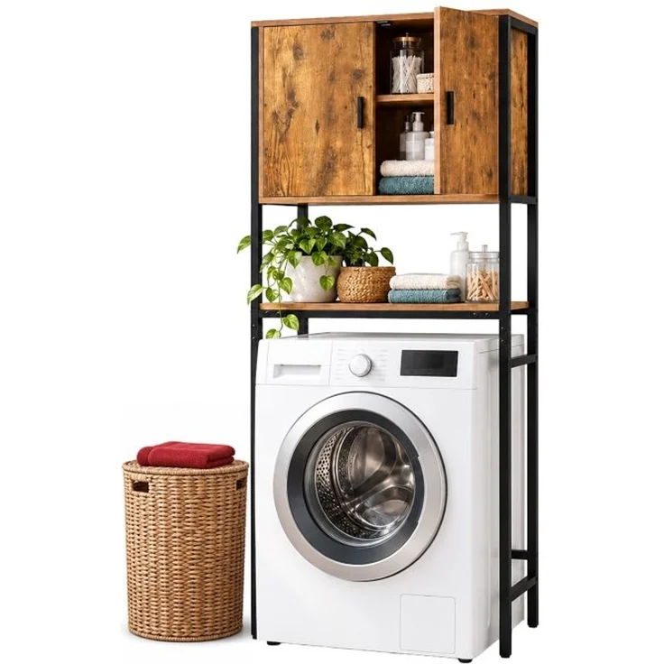 Relaxdays Waschmaschinenschrank 2 Schrankfächer – Bild 1