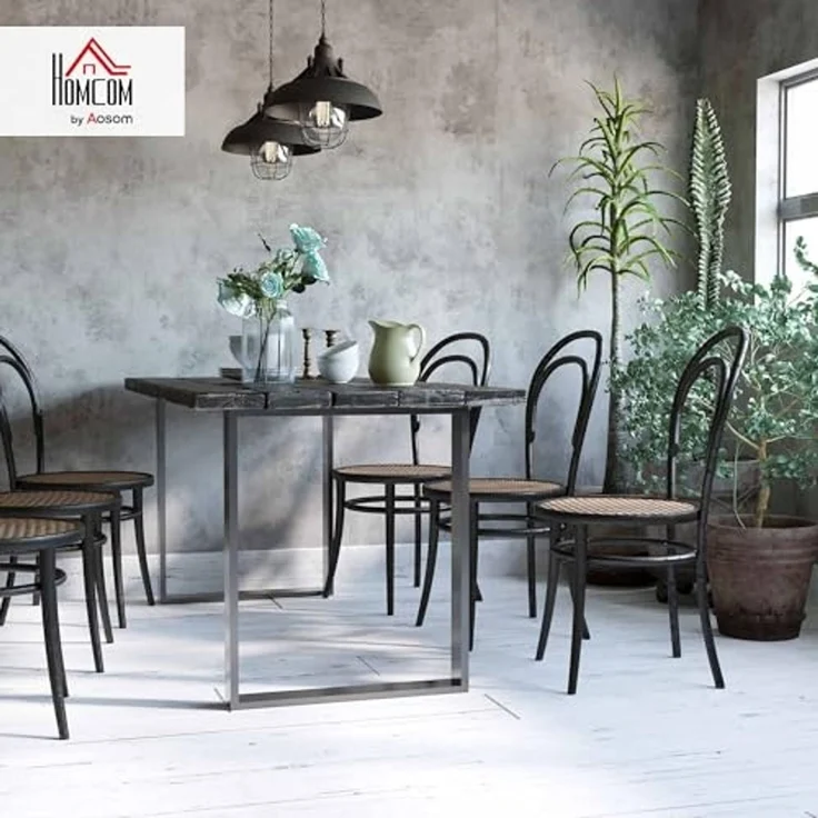 HOMCOM Tischbein 2er-Set Tischkufen, Möbelfüße aus Vierkantprofilen, Tischgestell für Couchtisch, Esstisch, 60cm x 8cm x 72cm – Bild 2