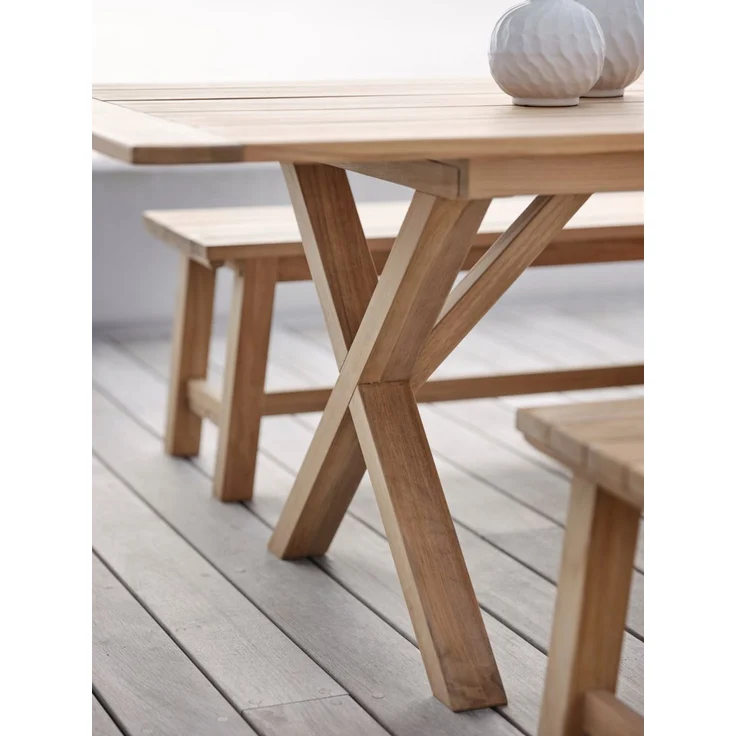 Gartenesstisch Brutus aus Teakholz, modern und ausziehbar, natur, 200–265x100 cm, für 6–8 Personen – Bild 9