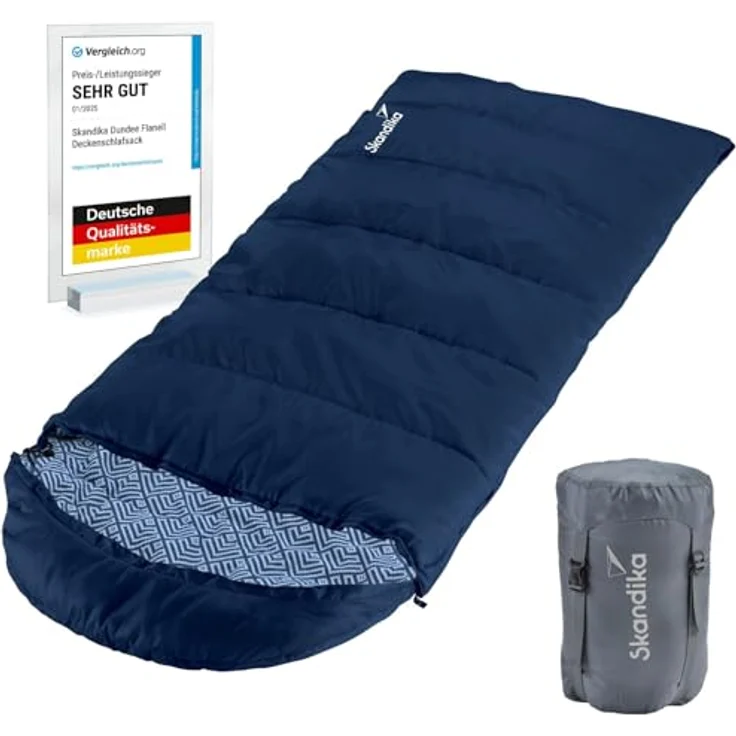 Skandika Kinderschlafsack Dundee Junior, Baumwolle, wasserabweisend, 3 Jahreszeiten, für Kinder, bis -15 °C – Bild 2