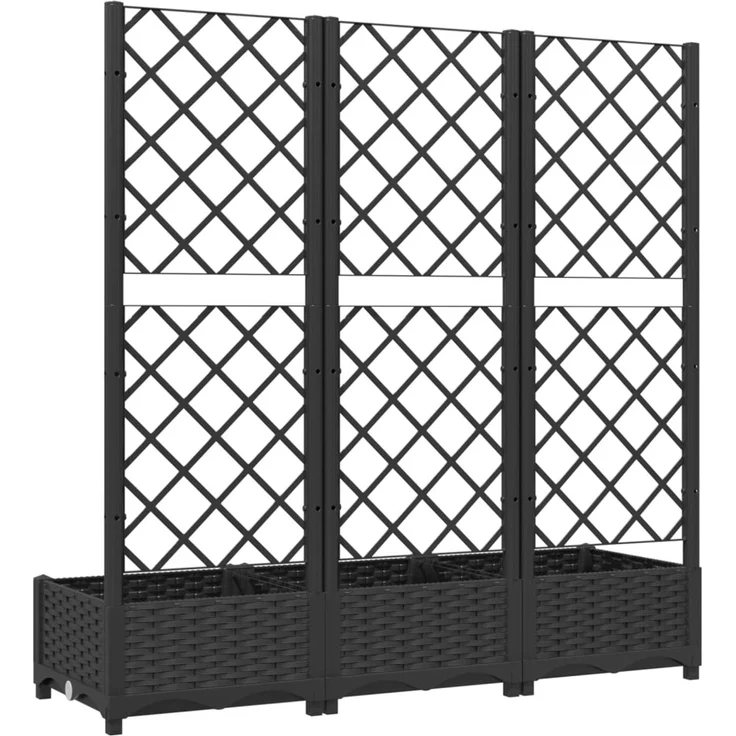 vidaXL Garten-Pflanzgefäß mit Spalier Schwarz 120 x 40 x 121,5 cm PP 318272 – Bild 6