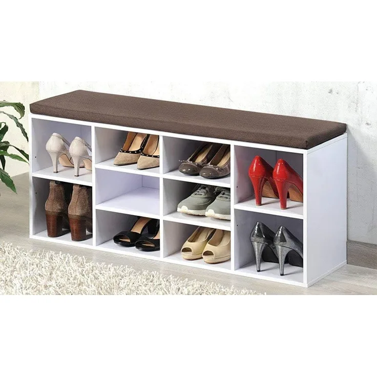 Schuhschrank für Flur, weiße Kommode mit Sitz - Kesper