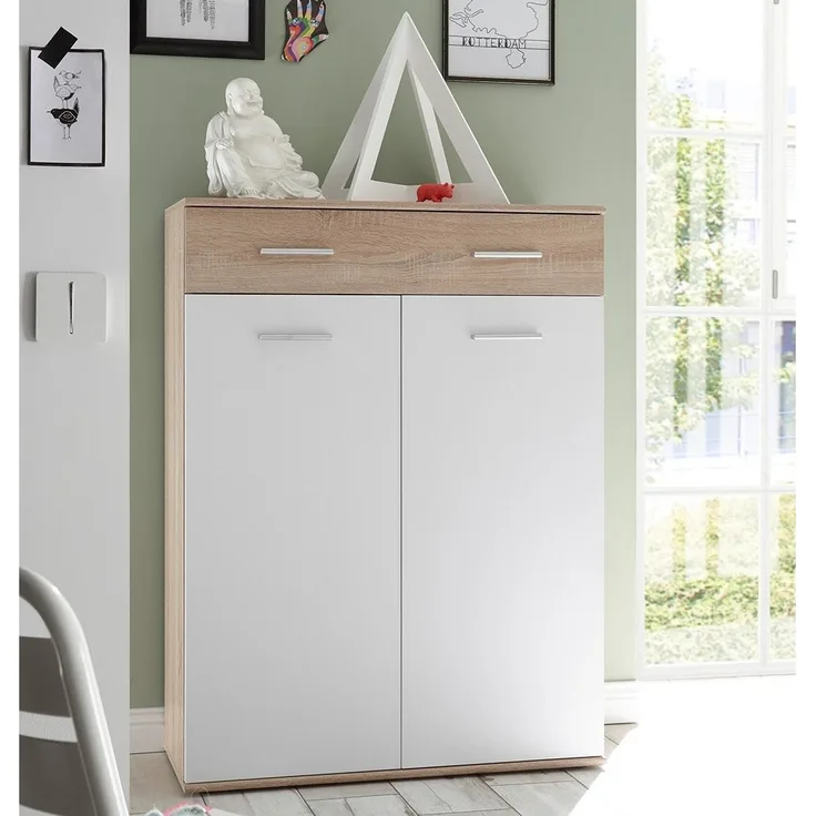 Schuhschrank >Mansfield< in Sonoma-Eiche - 90x120x36cm (BxHxT)