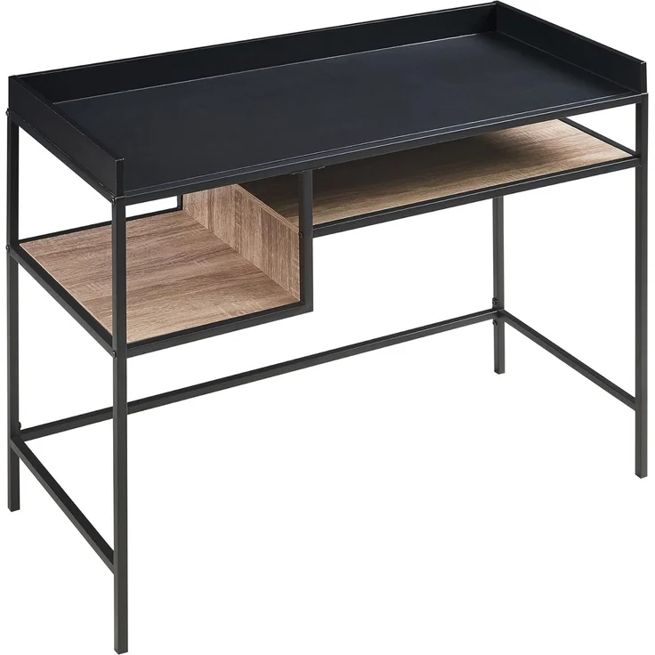 Schreibtisch Belana 100x43x82 cm Schwarz/Eicheoptik [en. casa] – Bild 5