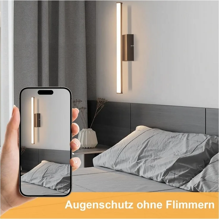 Nettlife LED Wandleuchte Schwarz Modern 6W 3000K Warmweiß für Flur, LED fest integriert, Warmweiß, Wandlicht für Wohnzimmer Schlafzimmer Küche – Bild 3