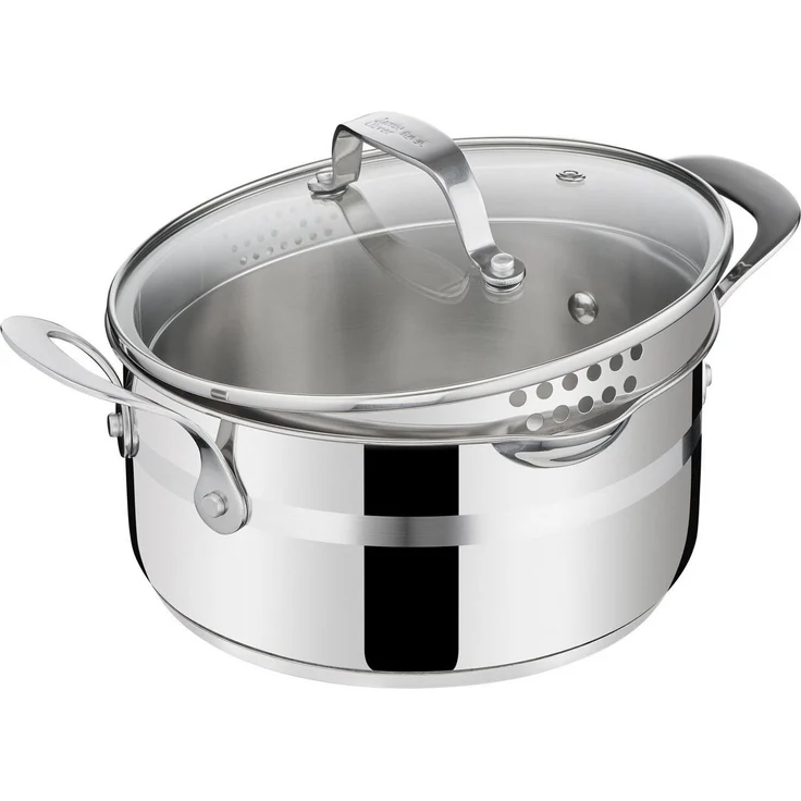 Tefal Topf-Set E311S7 Jamie Oliver Cook Smart, Edelstahl (Set, 7-tlg, 1x Stielkasserolle 16 cm, je 1x Kochtopf 16/20/24 cm), Edelstahl-Topfset by Jamie Oliver, alle Herdarten, Induktion – Bild 2