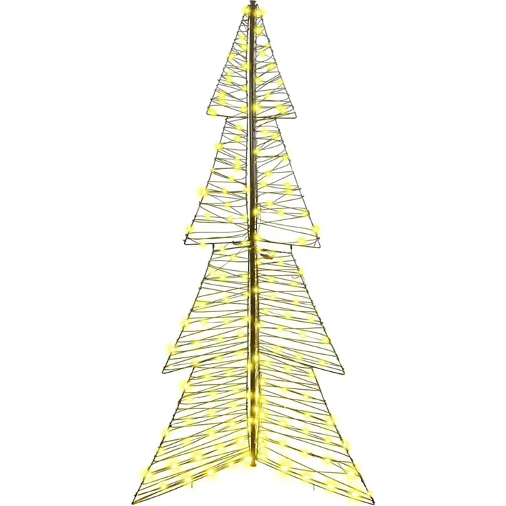 vidaXL Weihnachtsbaum Warmes Weiß 180 cm Rattan 240 LEDs 42019222 – Bild 4