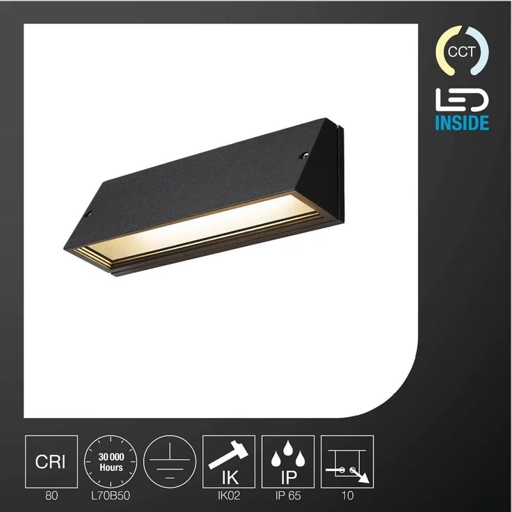 SLV No. 1003453 PEMA® WL Outdoor LED Wandaufbauleuchte schwarz CCT switch 3000/4000K IP65 – Bild 3