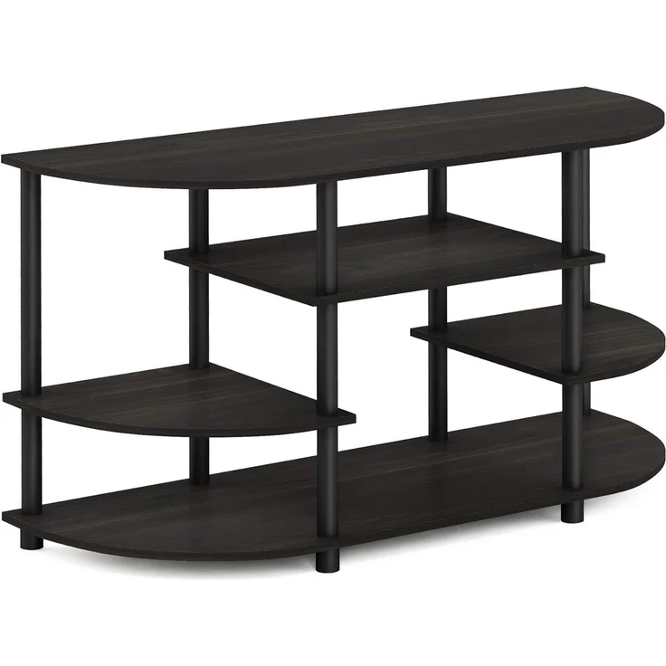 Furinno JAYA Schlichtes Design Eck-TV-Ständer, Espresso – Bild 6