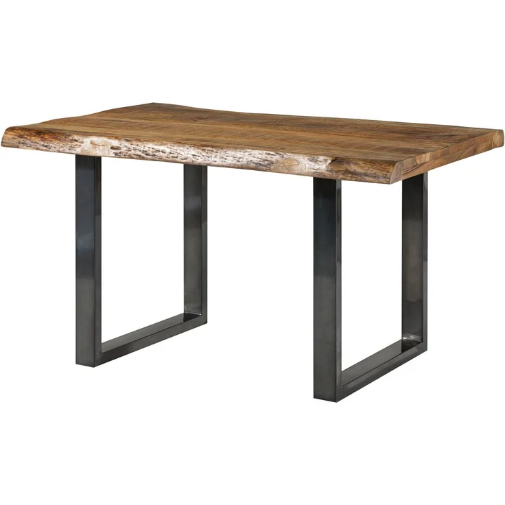 Baumtisch Mango 140x90x77 natur lackiert / U-Beine anthrazit glänzend FREEFORM 5 – Bild 1
