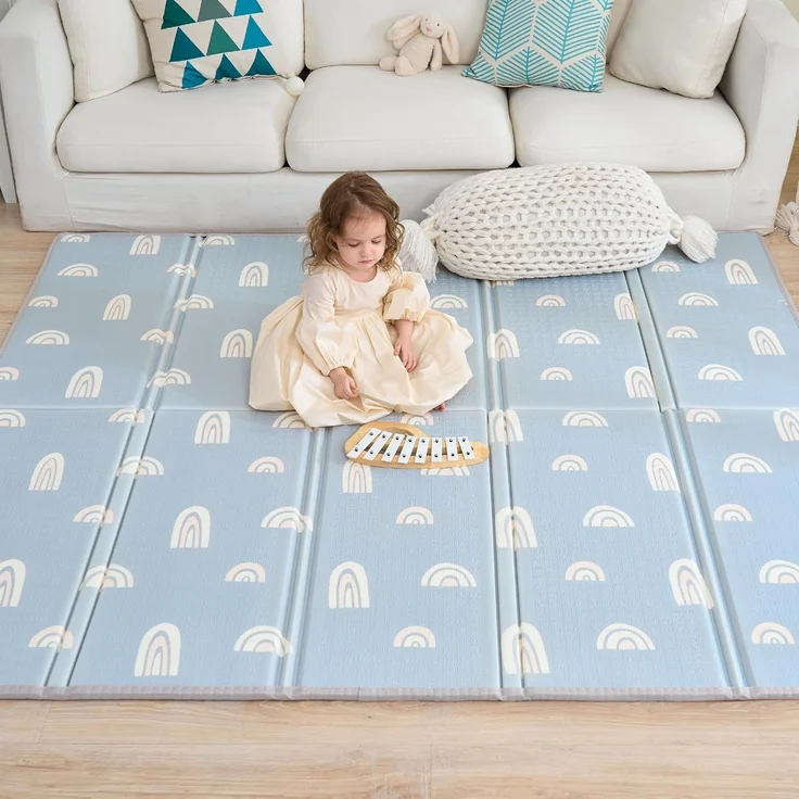 Krabbelmatte Baby Faltbar Spielmatte Kinder Spieldecke 180x200x1.5cm Krabbeldecke Für Baby - Babymatte Kindermatte - Schaumstoffmatte Kinderteppich- Spielteppich - Bodenmatte Kinder - Babygeschenk – Bild 1