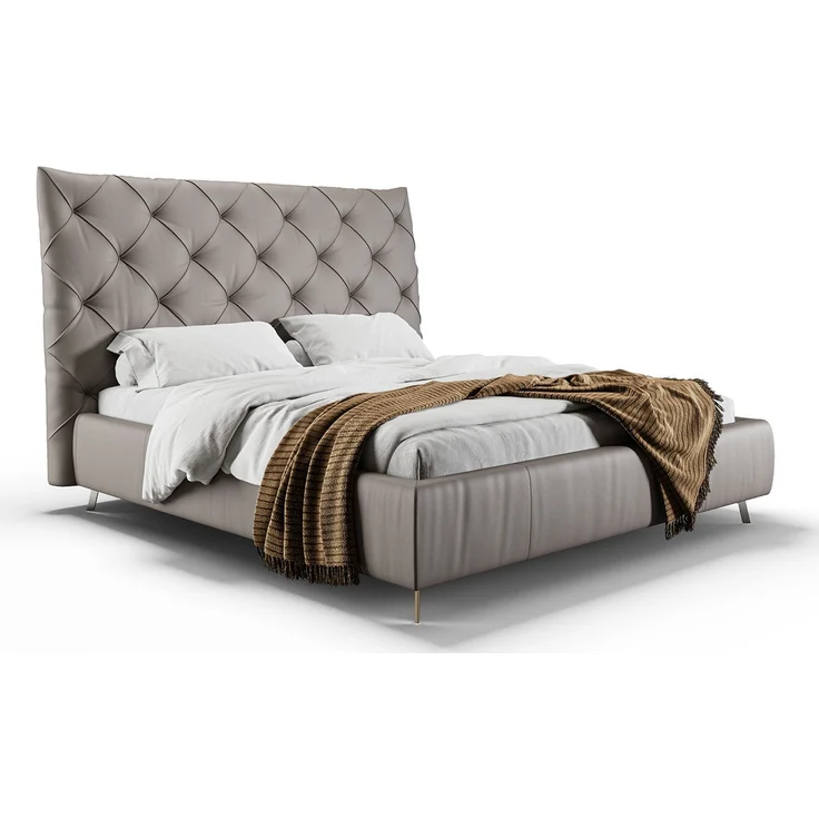 KAWOLA Bett ANNY Polsterbett Leder grau 160x200cm – Bild 3