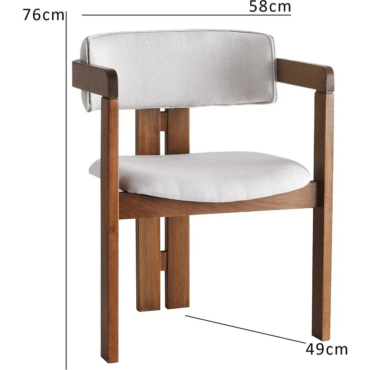 Skye Decor 'CO - 011' Stuhl, Creme / Walnuss, 58 x 76 x 49 cm – Bild 5