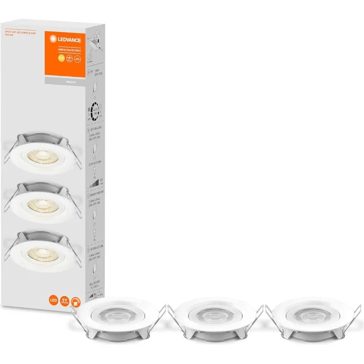 LEDVANCE LED Spot Set Simple Dim 3x4. 9W 2700K White