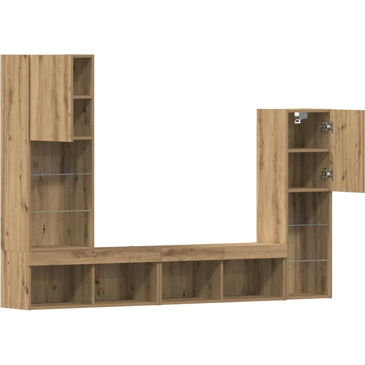 vidaXL TV-Schränk 4 pcs Artisan-Eiche Holzwerkstoff 3334390 – Bild 8