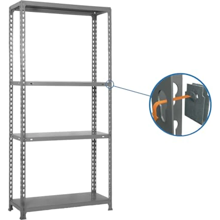 Simon Rack Schwerlastregal, 900x900x300 mm, Bis 70 kg Belastbar, 3 Verstellbare Ablagen, Kellerregal, Lagerregal, Weiss - Ecoclick – Bild 5